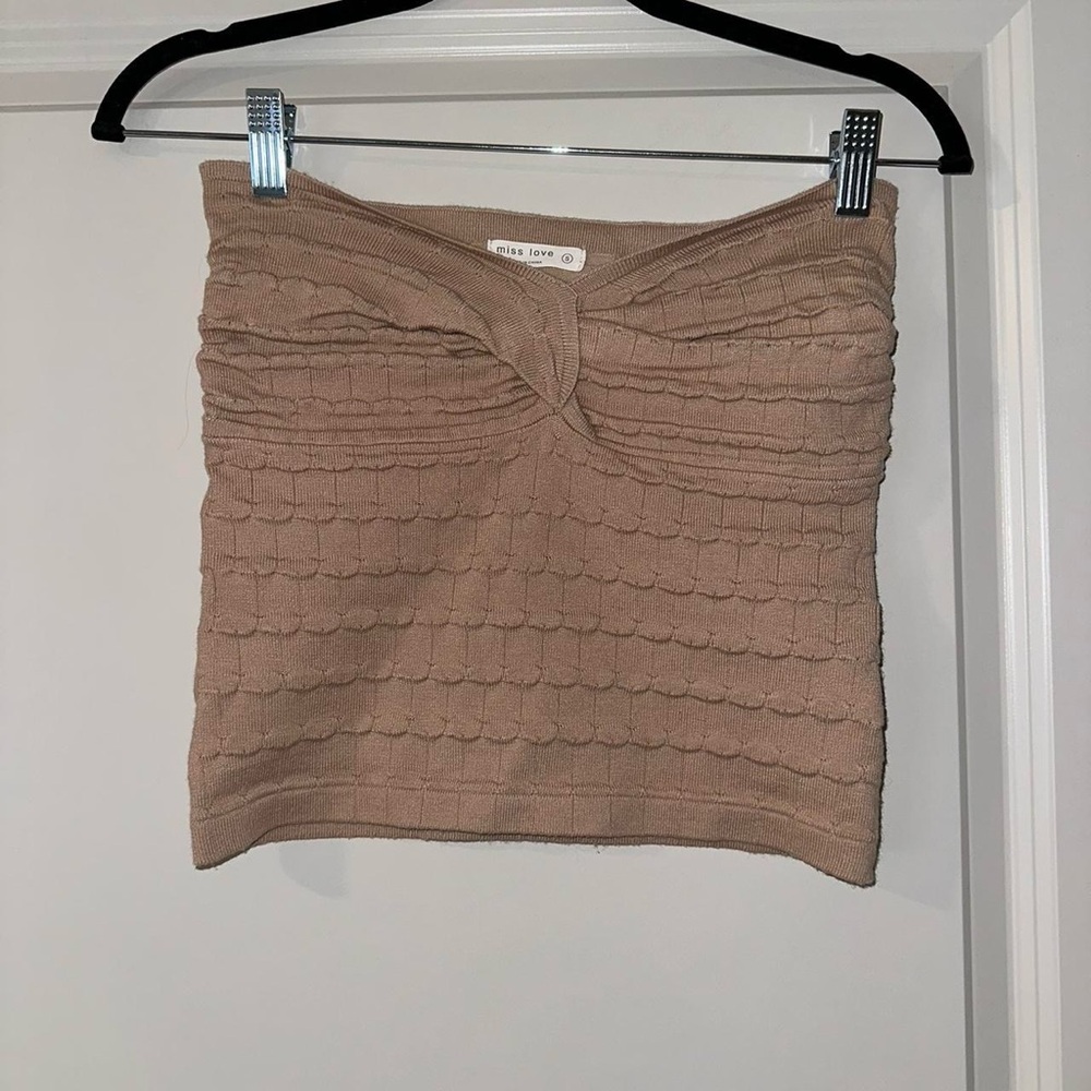 Brown Knit Tube Top